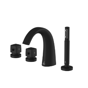 Picture of 4-Hole Thermostatic Bath & Shower Mixer - Black Matt